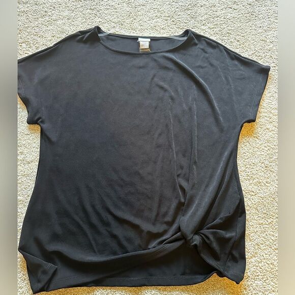 Chicos size 2 short sleeve black blouse - Picture 1 of 3